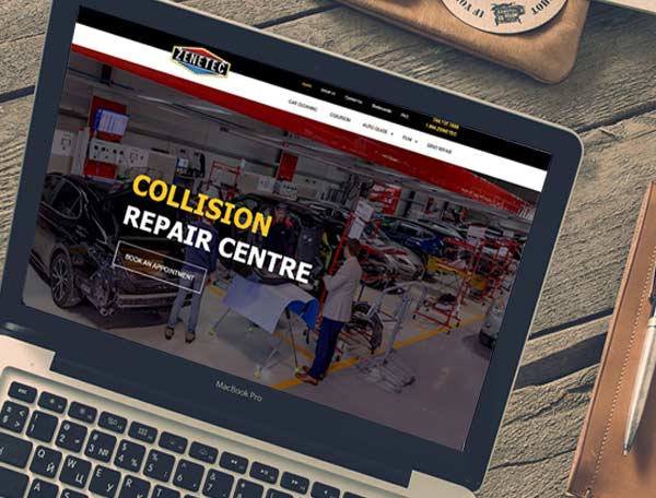 Zenetec Auto Collision website